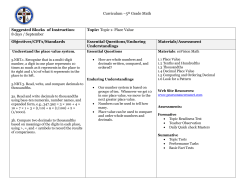 Curriculum &ndash;5th Grade Math Suggested Blocks of Instruction: 8 days