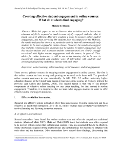 Creating effective student engagement in online courses