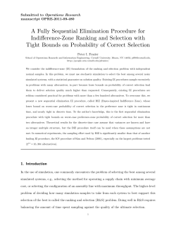 A Fully Sequential Elimination Procedure for Indifference
