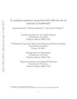 Is coaching experience associated with effective use of timeouts in