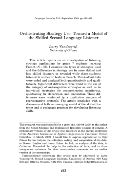 Orchestrating Strategy Use: Toward a Model of the Skilled Second
