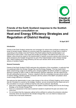 Heat and Energy Efficiency Strategies and Regulation of District