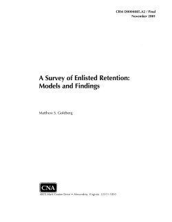 A Survey of Enlisted Retention: Models and Findings