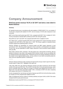 Media Interim Report Q1 2017