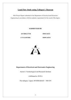 Load Flow Study using Tellegen`s Theorem