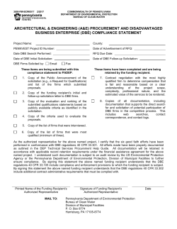 (DBE) Compliance Statement