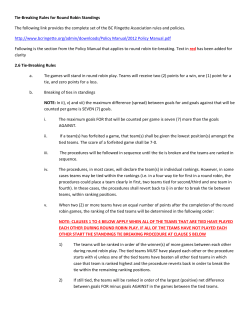 Tie-Breaking Rules for Round Robin Standings The following link