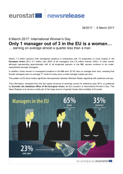 Only 1 manager out of 3 in the EU is a woman&hellip;