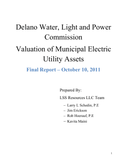 Delano Water, Light and Power Commission Valuation of Municipal
