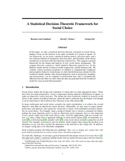 A Statistical Decision-Theoretic Framework for Social Choice