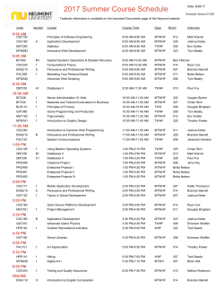 Current Course Schedule