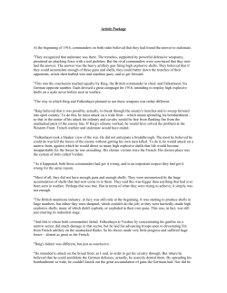 Article Package At the beginning of 1916, commanders on both