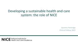 Developing a sustainable health and care system: the role of NICE
