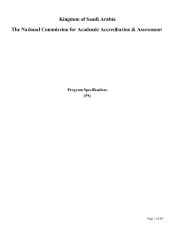 Program KPI and Assessment Table