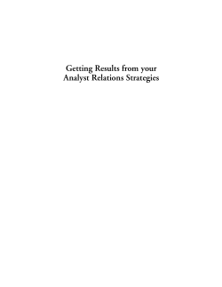 Getting Results from your Analyst Relations Strategies