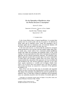 On the Optimality of Equilibrium when the Market