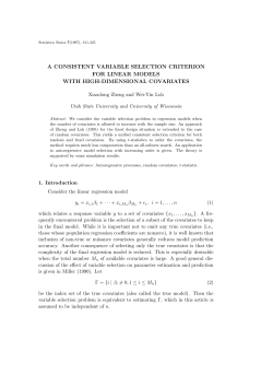 a consistent variable selection criterion for linear models with high