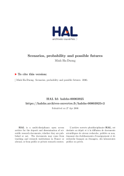 Scenarios, probability and possible futures - Hal-SHS