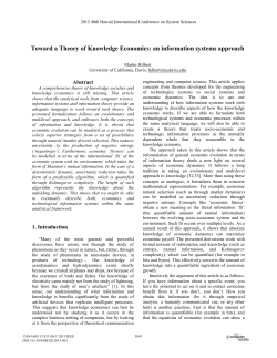 Toward a Theory of Knowledge Economics