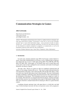 Communication Strategies in Games