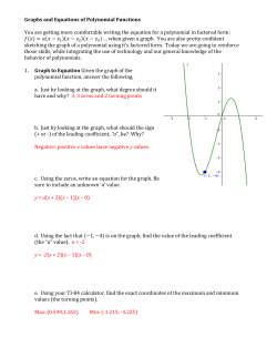 Graphs and Equations of Polynomials (SOLUTIONS).