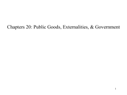 Executive MPA Foundation Week II Economics I-IV