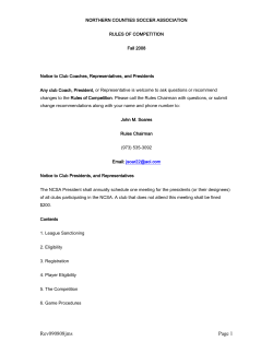 Notice to Club Coaches, Representatives, and Presidents