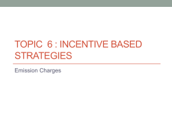 Topic 6 : Incentive Based Strategies