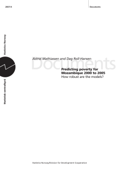 Astrid Mathiassen and Dag Roll-Hansen Predicting poverty for