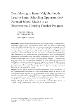 Does Moving to Better Neighborhoods Lead to Better Schooling