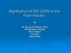 Benefits of ISO 22000 to the Food Industry