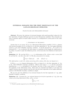 EXTREMAL DOMAINS FOR THE FIRST EIGENVALUE OF THE