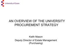 the introduction of new procurement procedures