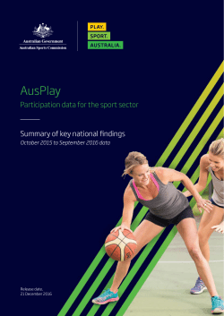 AusPlay participation data for the sport sector