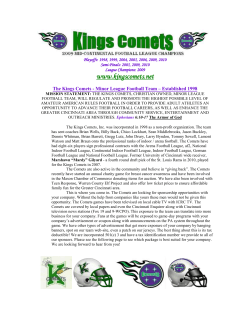 Sponsorship Information - kings comets game highlights