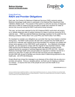 RADV and Provider Obligations - Empire Blue Cross Blue Shield