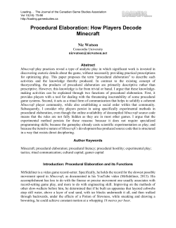 Procedural Elaboration: How Players Decode Minecraft