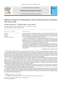 Optimal strategies for maintaining a chain of relays between an