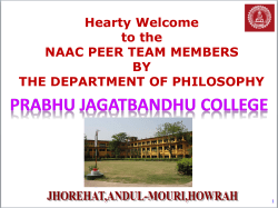 department of philosophy - Prabhu Jagatbandhu College