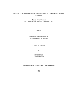 Hypoxic Training Altitude - California State University