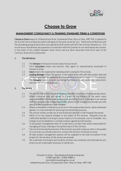 Choose to Grow based at 14 Beamhouse Drive, Chasewood View