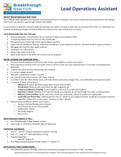 Lead Operations Assistant