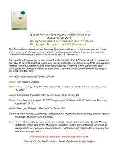 Second Annual Assessment Summer Symposium July
