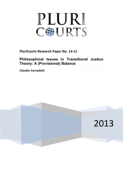 PluriCourts Research Paper No. 13-11 Philosophical Issues in