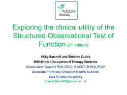 Exploring the clinical utility of the Structured Observational Test of