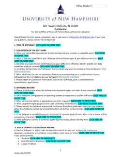Office Docket #: ______ SOFTWARE DISCLOSURE FORM