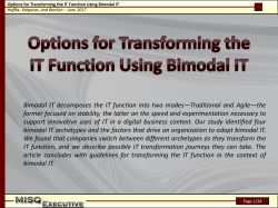 Introduction to a Bimodal IT Function
