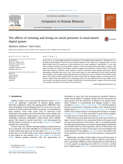 The effects of winning and losing on social presence in team