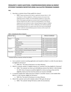 Comprehensive Bonus and Energy Efficiency Business Incentive