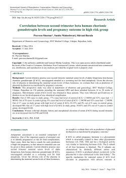 Correlation between second trimester beta human chorionic